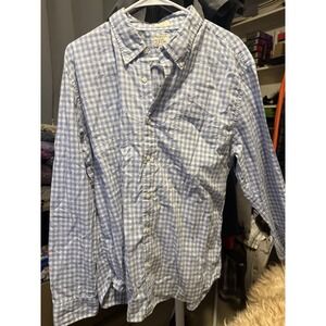 J.CREW  Secret Wash Shorting Men's Long Sleeve Button-Up Size XL Blue  Organic